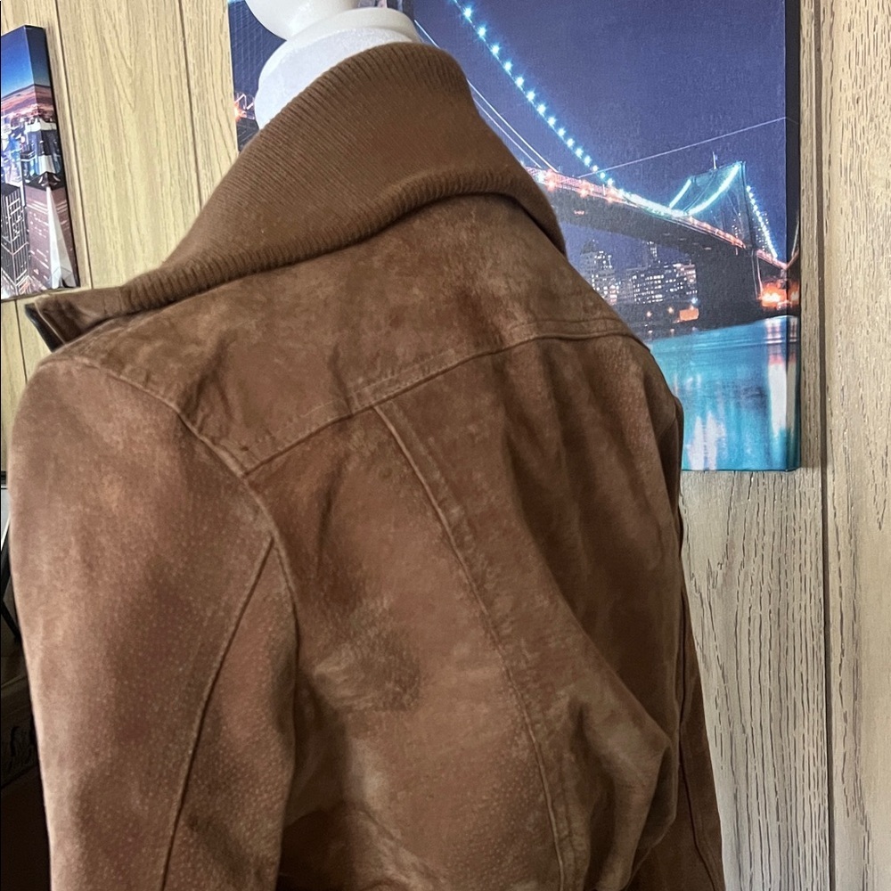 Brown Suede Women's Jacket - Picture 4 of 17